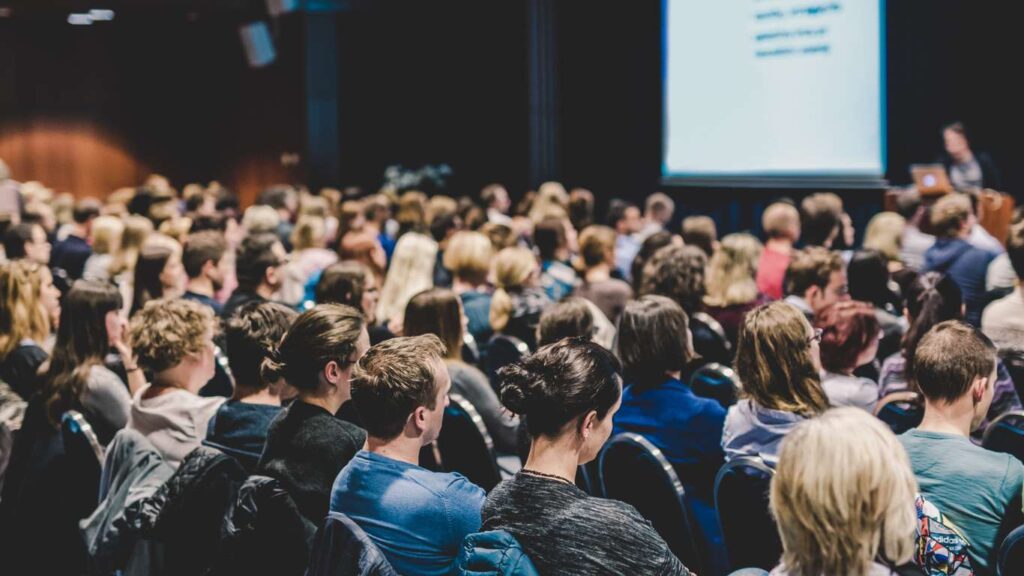 People in a corporate event
